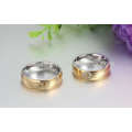 Hot sale imitation diamond valentine rings, plating gold rings for lover